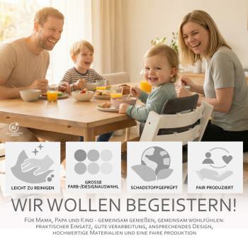 BAMBINIWELT Ersatzbezug für Stokke Tripp Trapp, MELIERT (rund)